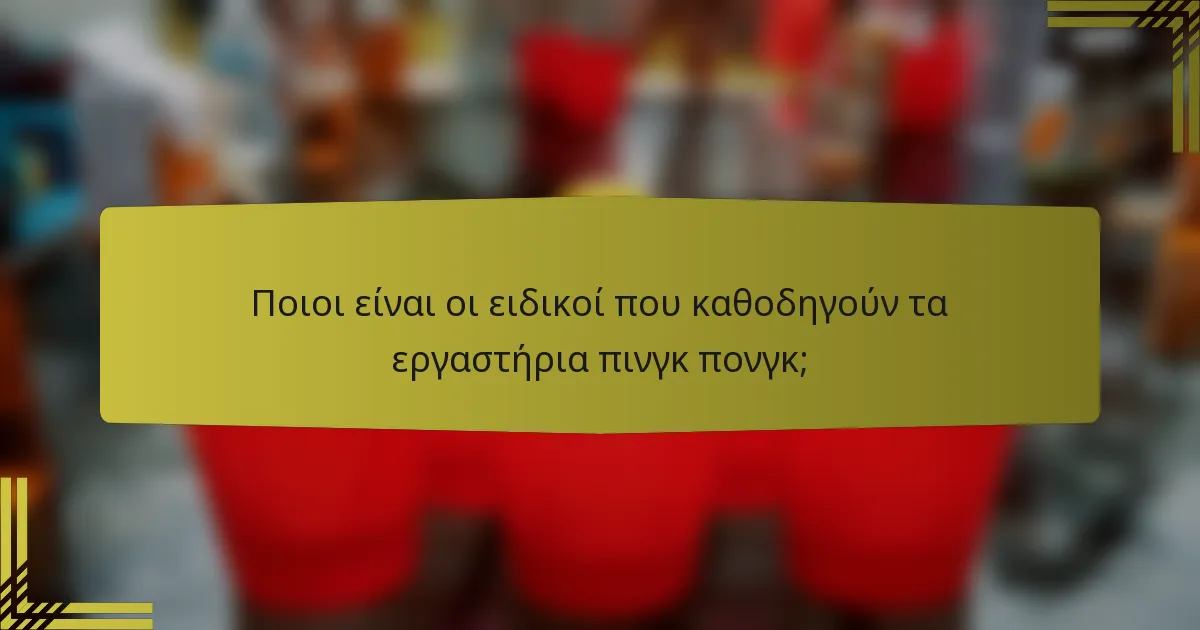 Ποιοι είναι οι ειδικοί που καθοδηγούν τα εργαστήρια πινγκ πονγκ;
